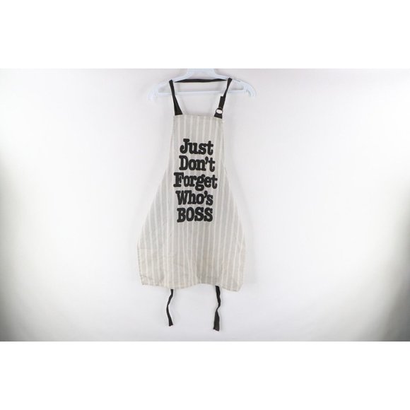 Vintage 70s Womens One Size Distressed Just Don't Forget Who's Boss Apron USA